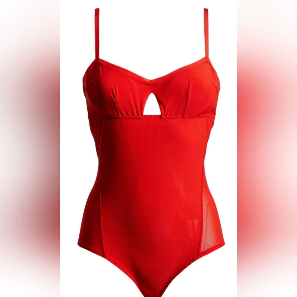 NWT We Are HAH Under the Wire Bodysuit, Blood Orange, Size M